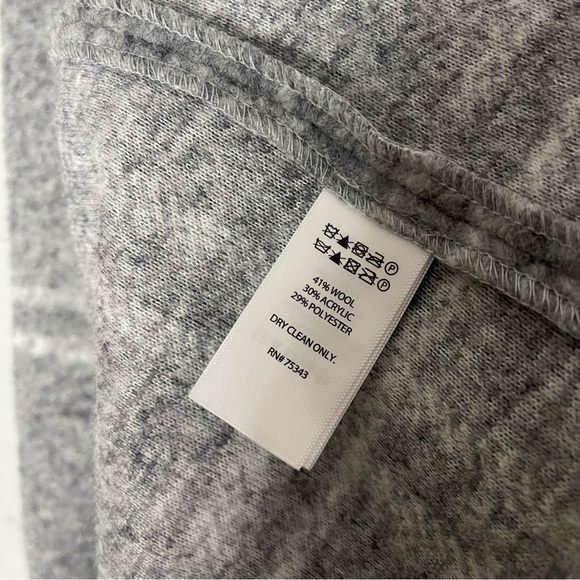 Rachel Zoe Boiled Wool Long Lapel Vest Windowpane Plaid Grey White Long Sz M - Picture 5 of 7